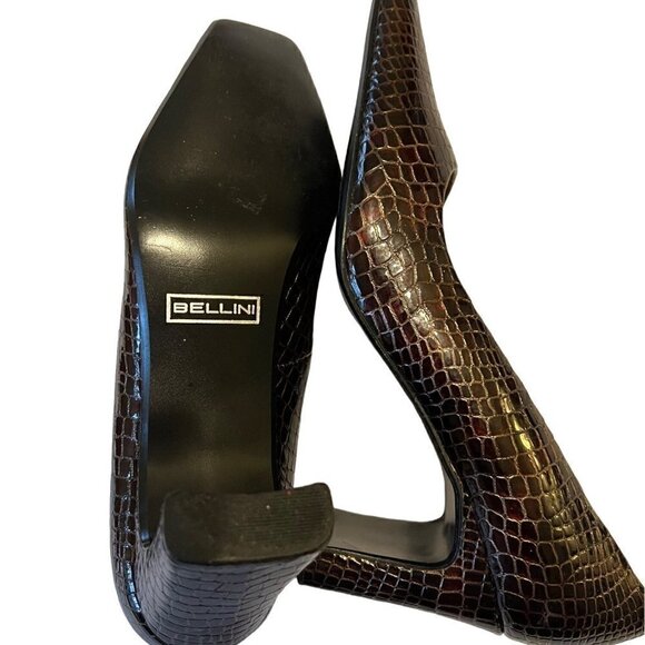 BELLINI Marta Women's Leather Croc Embossed Pump Heels Size 10M - Picture 8 of 10